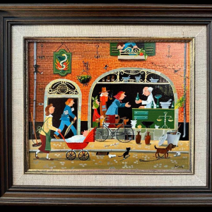 Marie-Louise BATARDY (1943-): «Street of the chemistry » painting