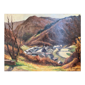 Géo WARZEE " Landscape of the Semois " painting oil on canvas