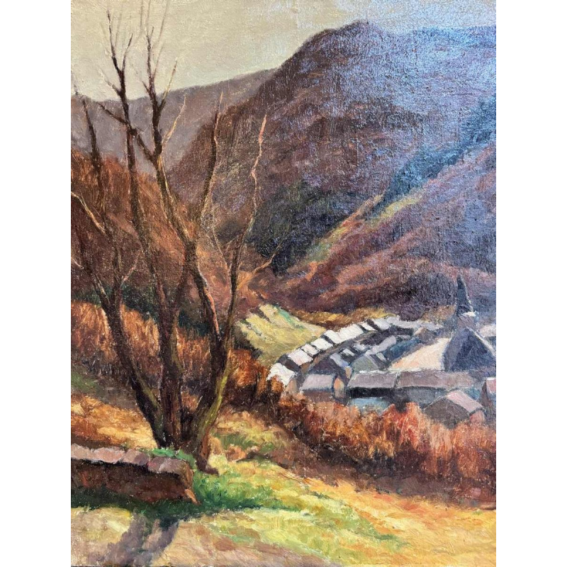 Géo WARZEE " Landschap van de Semois " schilderij olieverf op doek