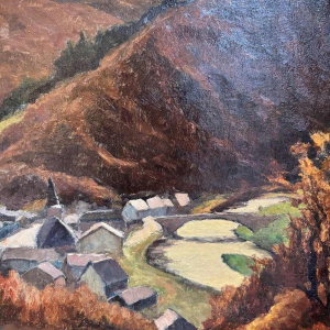 Géo WARZEE " Landscape of the Semois " painting oil on canvas