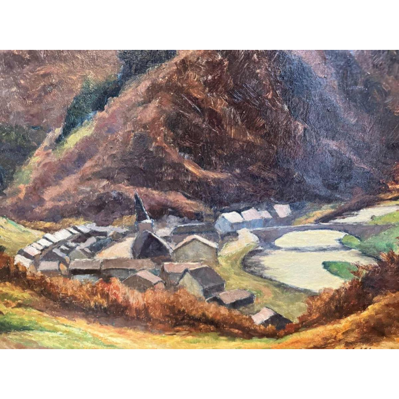 Géo WARZEE « Paysage de la Semois » peinture huile sur toile