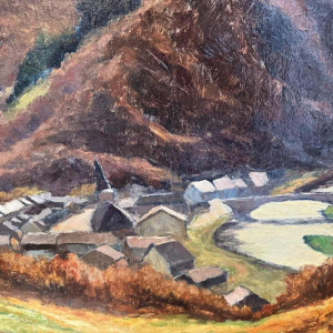 Géo WARZEE " Landscape of the Semois " painting oil on canvas