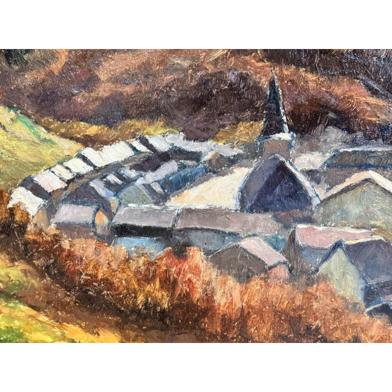 Géo WARZEE « Paysage de la Semois » peinture huile sur toile