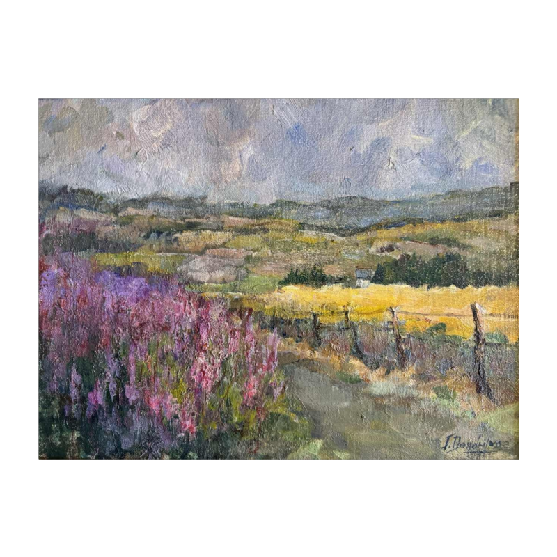Jeanine DANDRIFOSSE : « Été en Ardennes » peinture huile sur toile