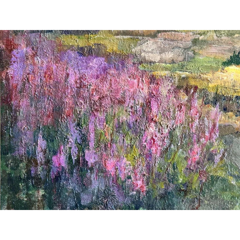 Jeanine DANDRIFOSSE : « Été en Ardennes » peinture huile sur toile