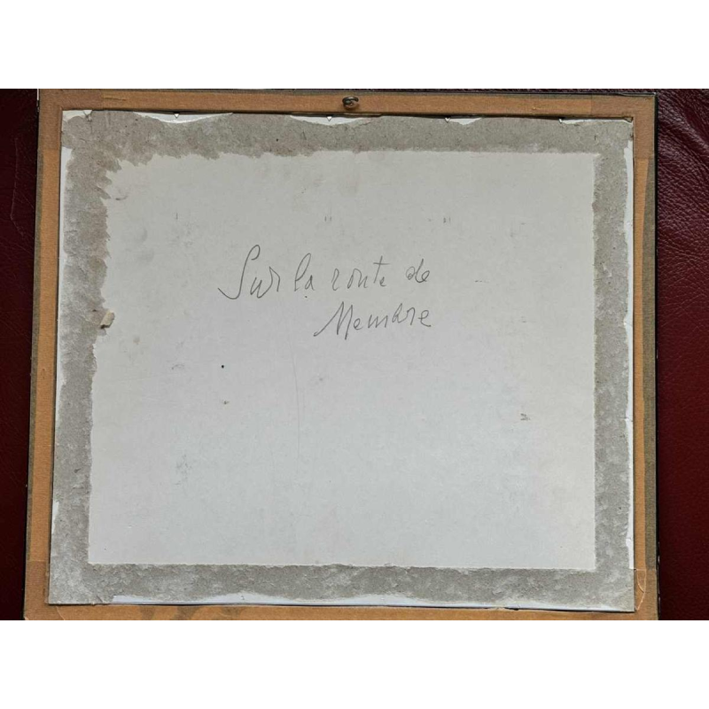 Jeanne PORTENART « Séchoirs à tabac sur la route de Membre-sur-Semois » peinture huile sur panneau