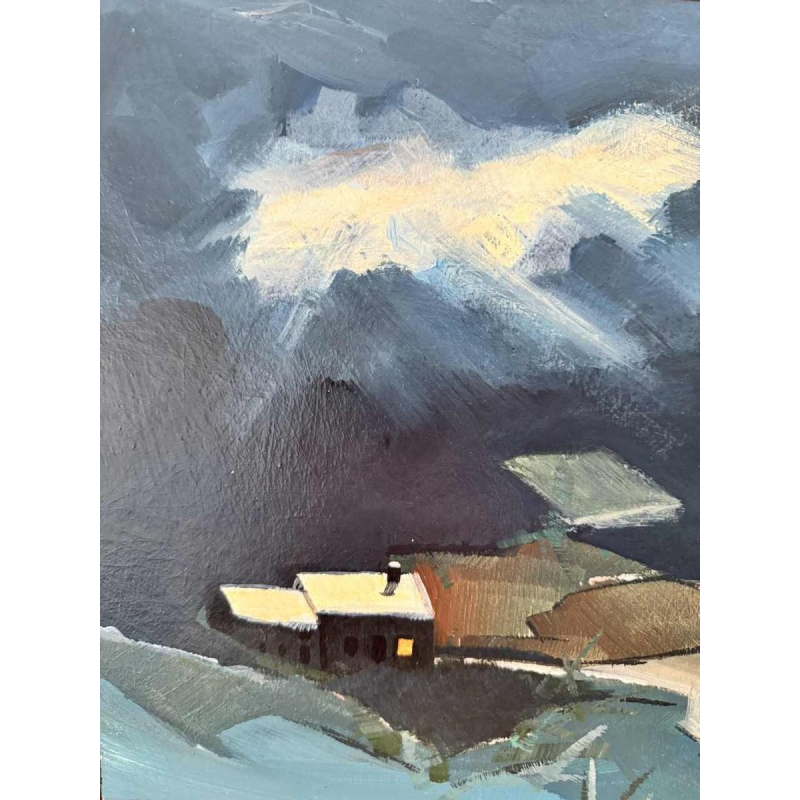 Désiré LOUETTE (1935-) : 'Voor de donkere nacht' acrylic olie