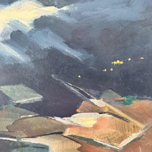 Désiré LOUETTE « Avant la nuit sombre » acrylique peinture sur panneau