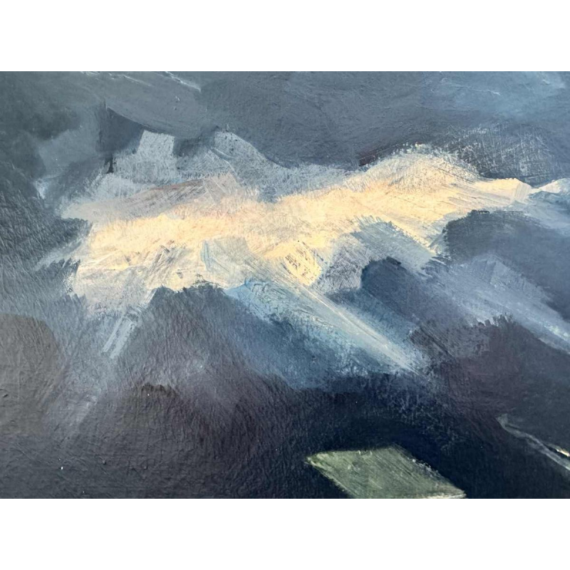 Désiré LOUETTE « Avant la nuit sombre » acrylique peinture sur panneau