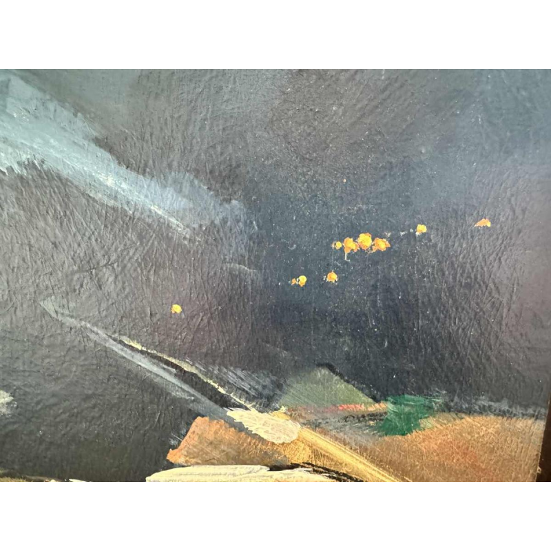 Désiré LOUETTE « Avant la nuit sombre » acrylique peinture sur panneau