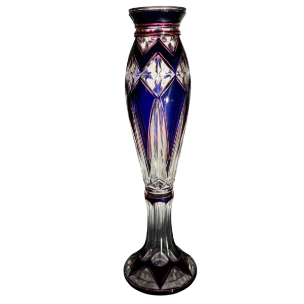 Val Saint Lambert rarissime « vase Jongen » en cristal triplé taillé époque 1925
