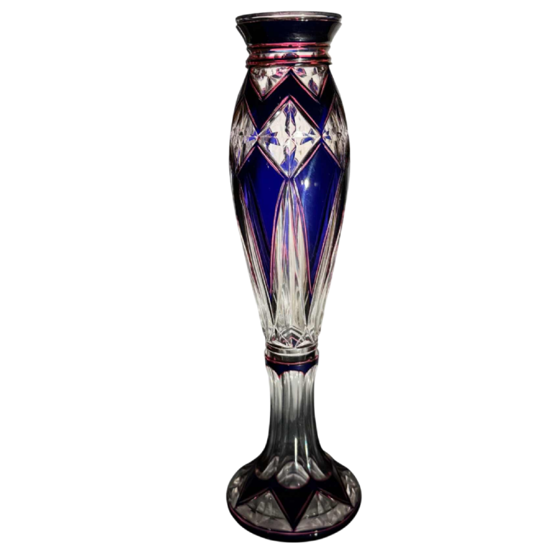Val Saint Lambert extremely rare "Jongen vase" in cut triplicate crystal, circa 1925