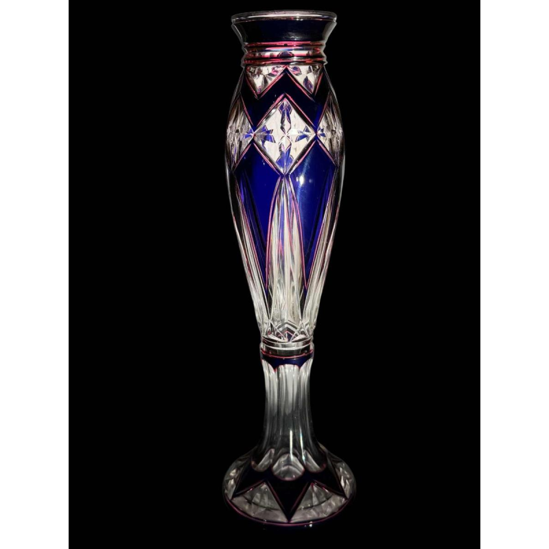 Val Saint Lambert rarissime « vase Jongen » en cristal triplé taillé époque 1925