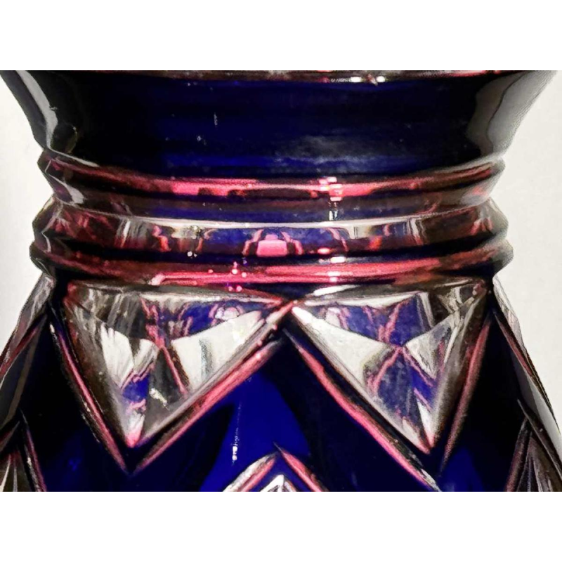 Val Saint Lambert rarissime « vase Jongen » en cristal triplé taillé époque 1925