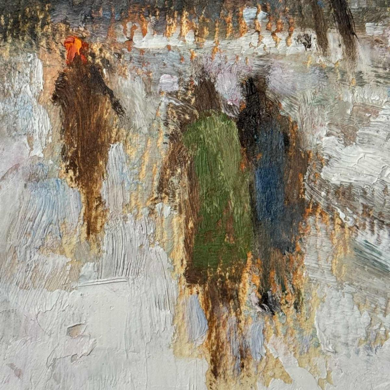 Réservé Roger BERCKMANS « dans la rue enneigée » huile sur carton