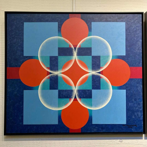 Dan Parmentier «La naissance - La vie - La mort» triptyque tableau abstrait huile sur toile, 1982