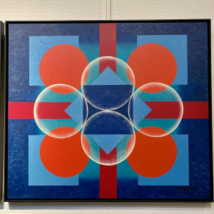 Dan Parmentier Birth - Life - Death triptych abstract painting oil on canvas, 1982