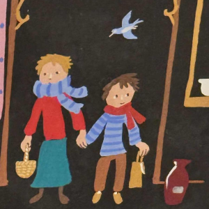 Marie-Louise BATARDY ‘Pharmacy’ gouache on paper, original work, ca 1980