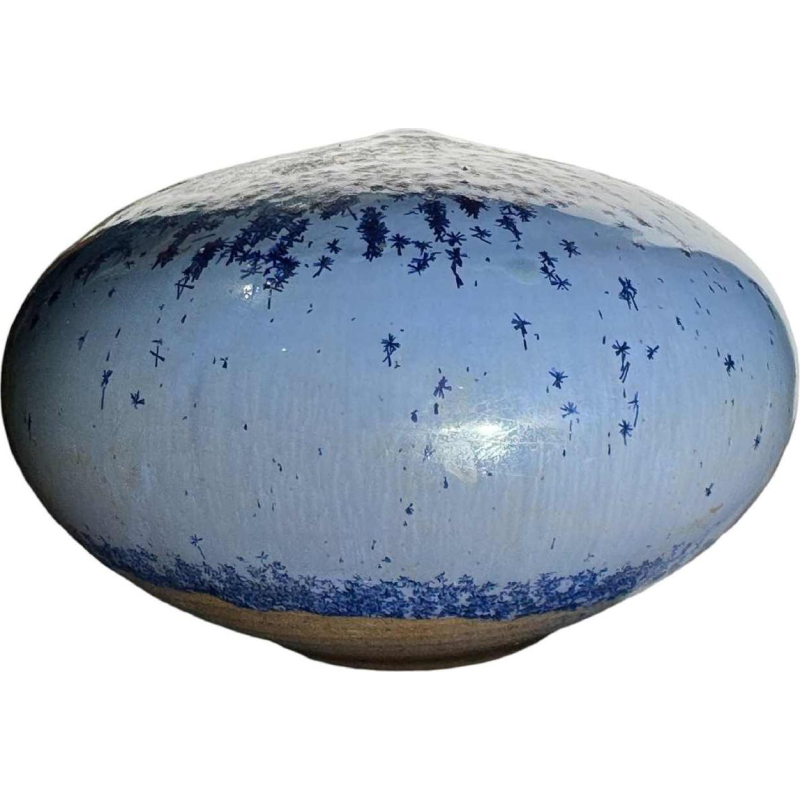 Antonio LAMPECCO, vase bleu en céramique émaillée