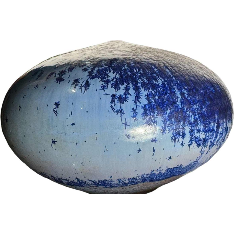 Antonio LAMPECCO, blue vase in glazed ceramic