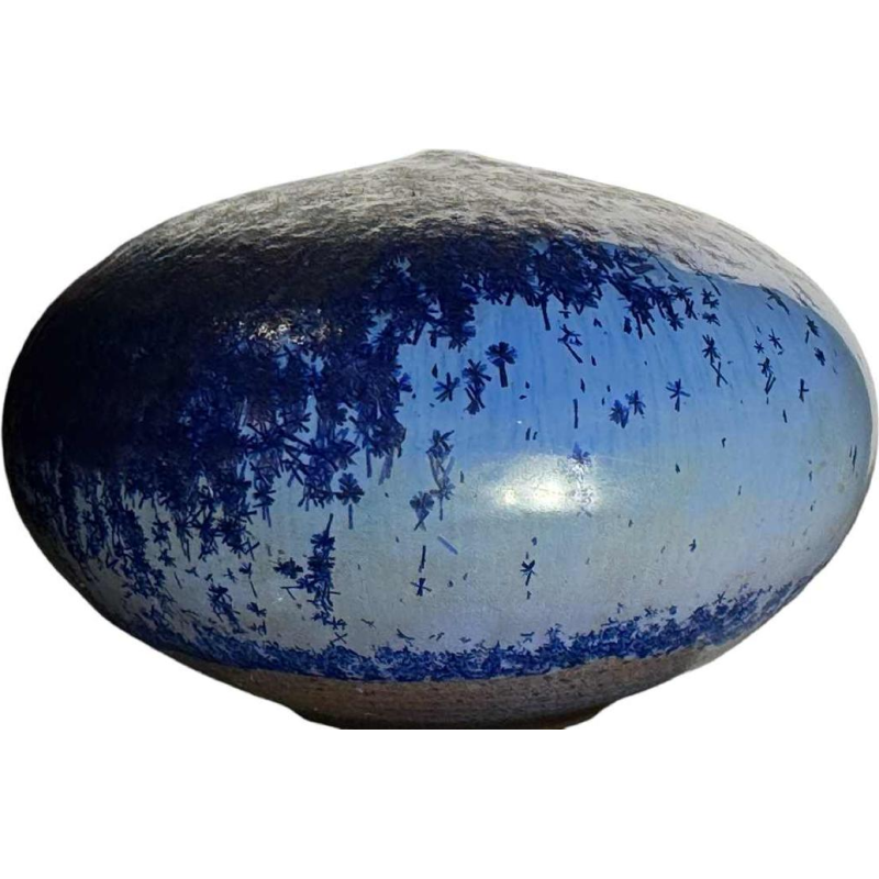 Antonio LAMPECCO, blue vase in glazed ceramic