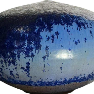Antonio LAMPECCO, vase bleu en céramique émaillée