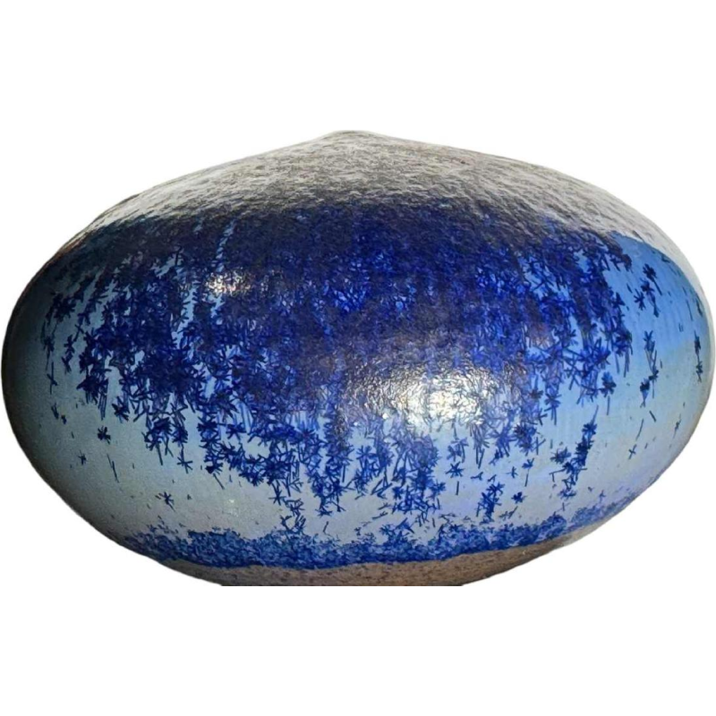 Antonio LAMPECCO, vase bleu en céramique émaillée