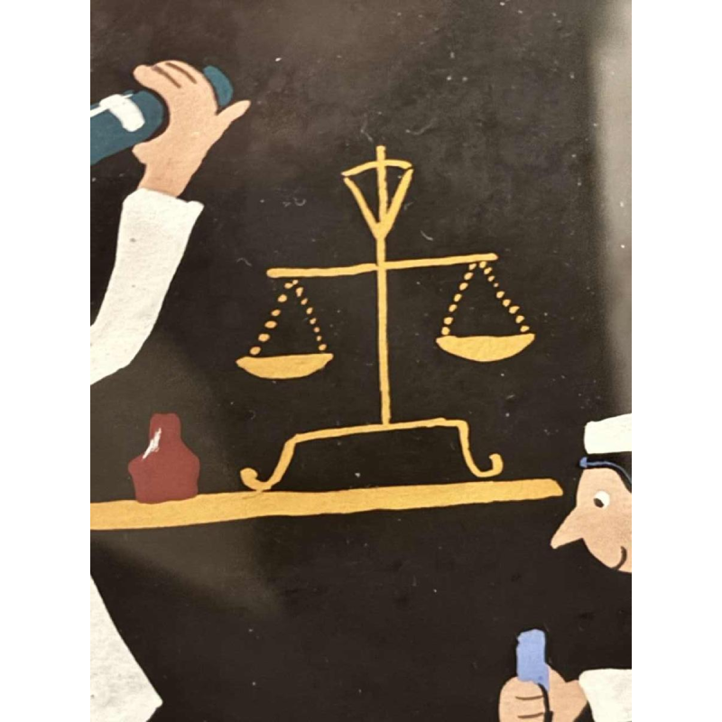 Marie-Louise BATARDY « Pharmacie » gouache sur papier, uvre originale, ca 1980