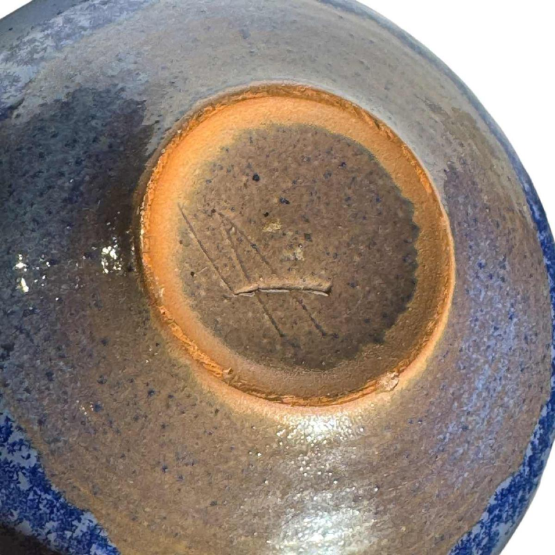 Antonio LAMPECCO, vase bleu en céramique émaillée