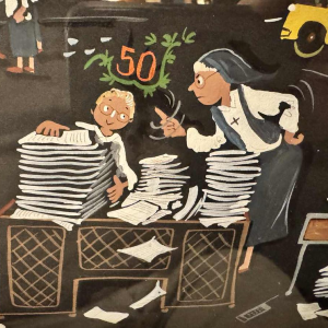 Marie-Louise BATARDY “Herinneringen” gouache op papier, origineel werk, ca 1980