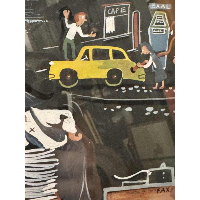 Marie-Louise BATARDY « Souvenirs » gouache sur papier, uvre originale, ca 1980