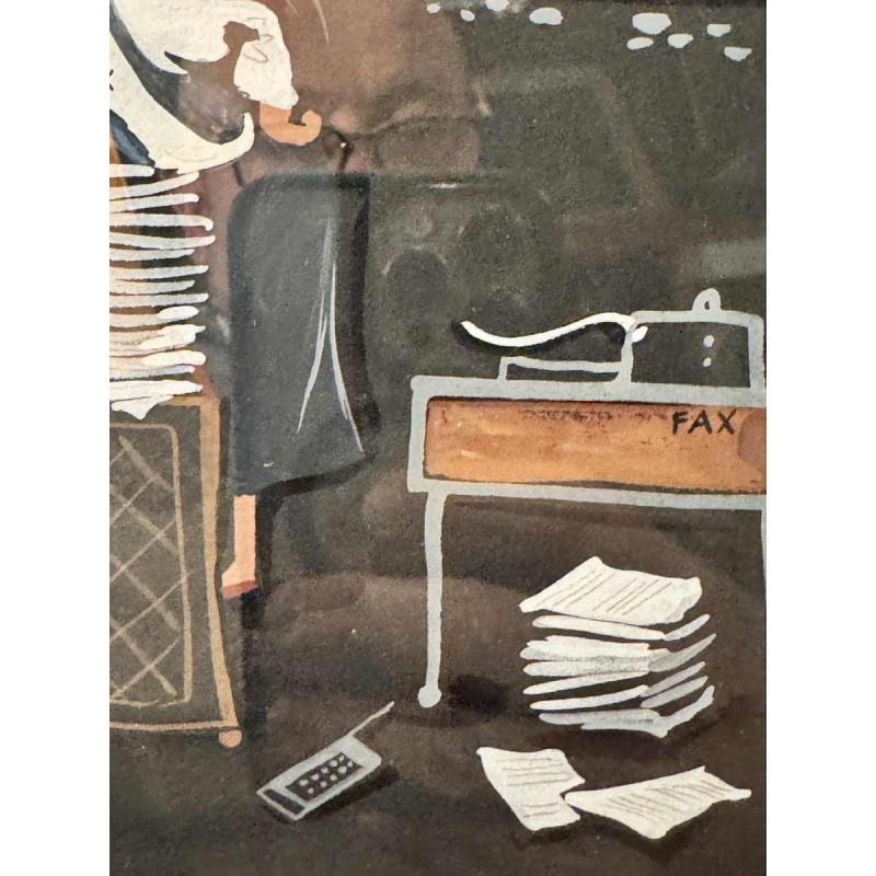 Marie-Louise BATARDY “Herinneringen” gouache op papier, origineel werk, ca 1980