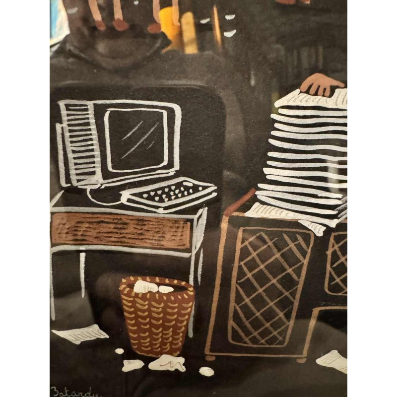 Marie-Louise BATARDY « Souvenirs » gouache sur papier, uvre originale, ca 1980