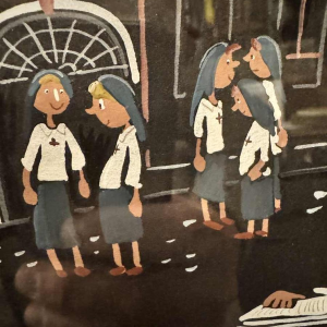 Marie-Louise BATARDY « Souvenirs » gouache sur papier, uvre originale, ca 1980