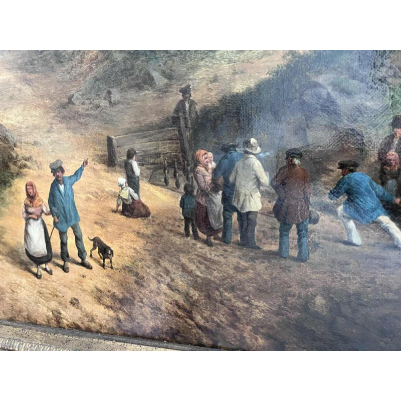 Michel T. A. Van Cuyck "Village Vista" (Grez-Doiceau?) oil on canvas 1859