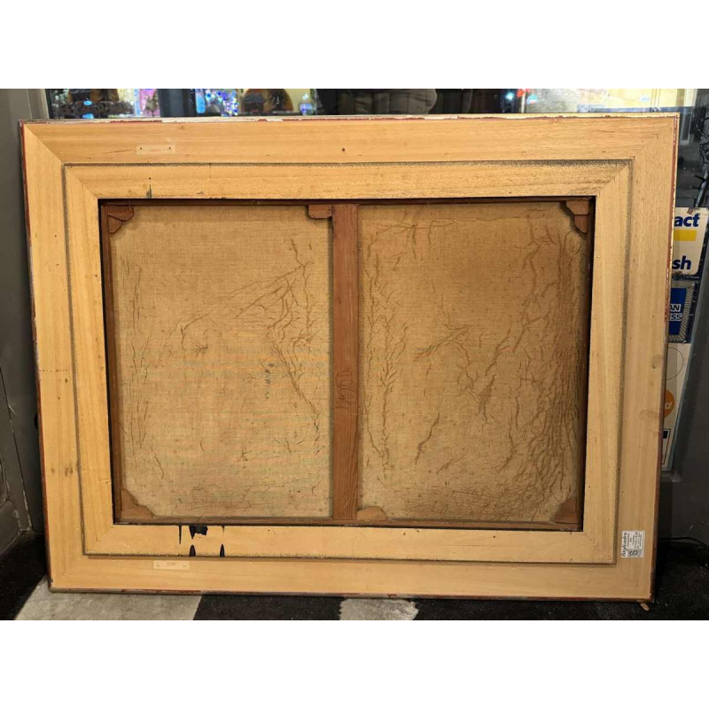 Marcel HOCQ « Lady in the red dress at the circus » painting oil on canvas