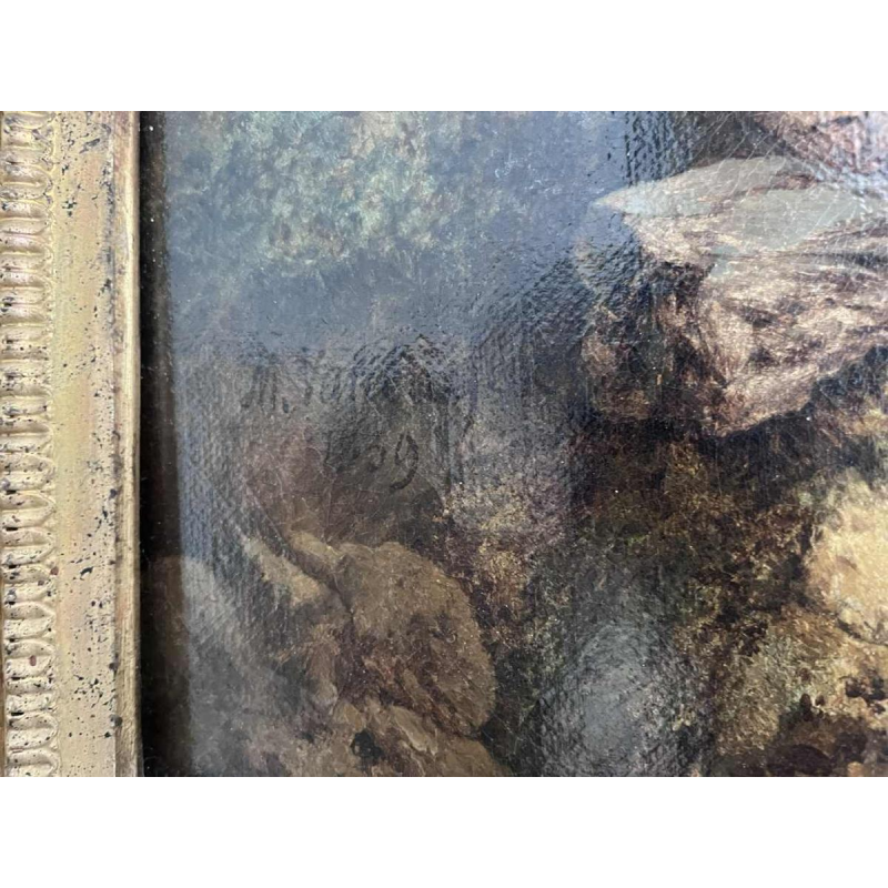 Michel T. A. Van Cuyck, "Panorama of the village" (Grez-Doiceau?), oil on canvas, 1859