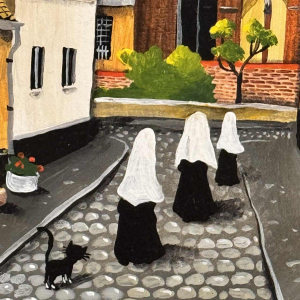 Marie-Louise BATARDY « Beguinage of Diest II » painting oil