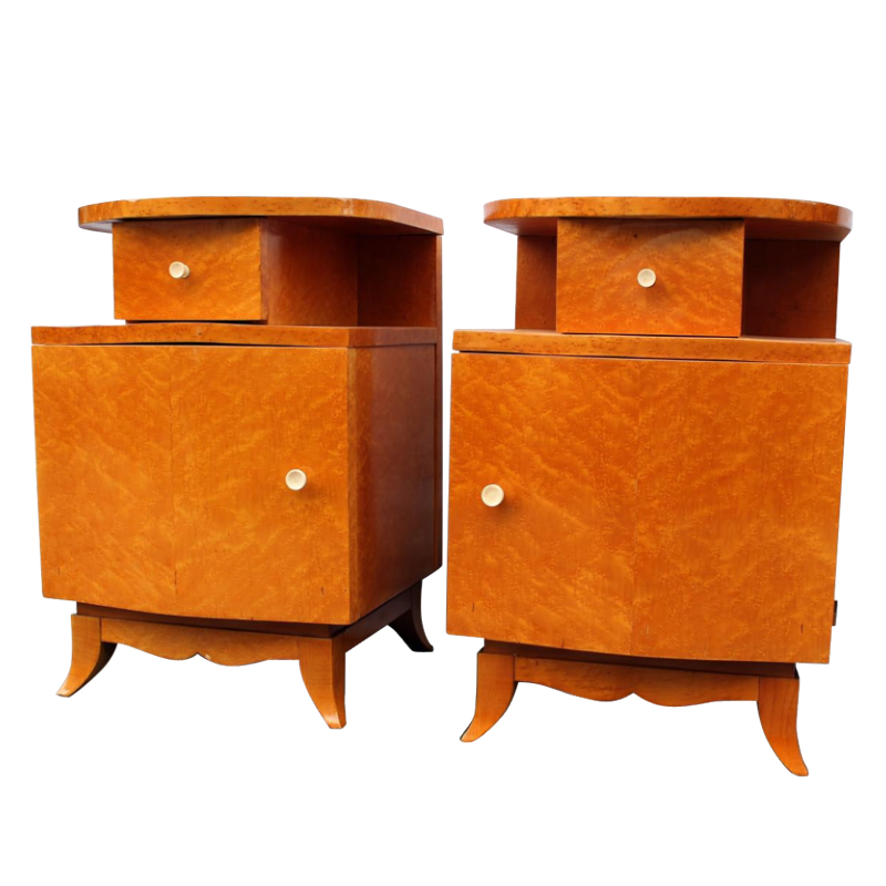 PAIRE DE CHEVETS 1940 EN ERABLE MOUCHETE