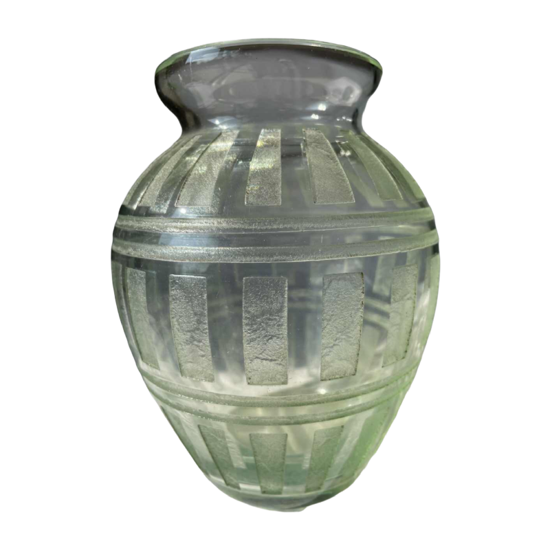 Vase DAUM Nancy art deco en verre gravé