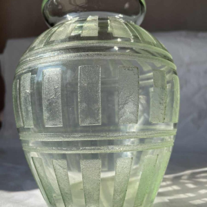 Vase DAUM Nancy art deco en verre gravé