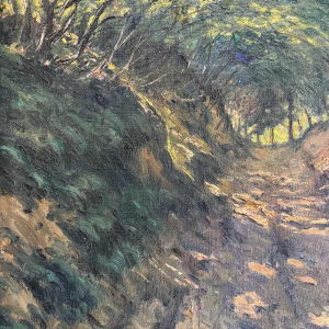 Eugène COLIGNON « Sous-bois en été » peinture huile sur toile