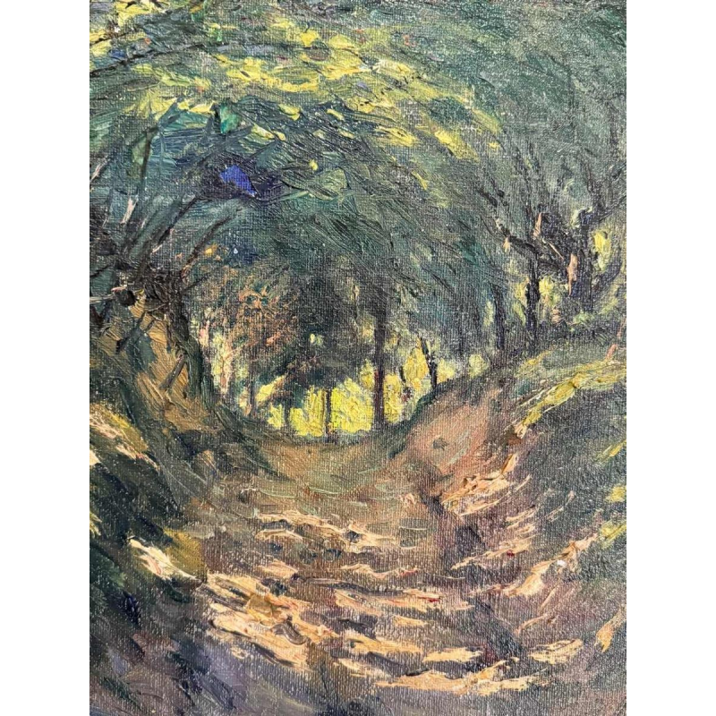 Eugène COLIGNON « Sous-bois en été » peinture huile sur toile