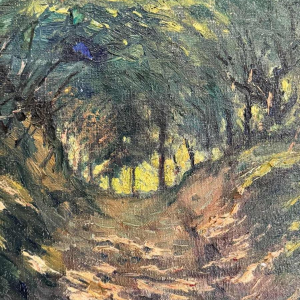 Eugène COLIGNON « Sous-bois en été » peinture huile sur toile