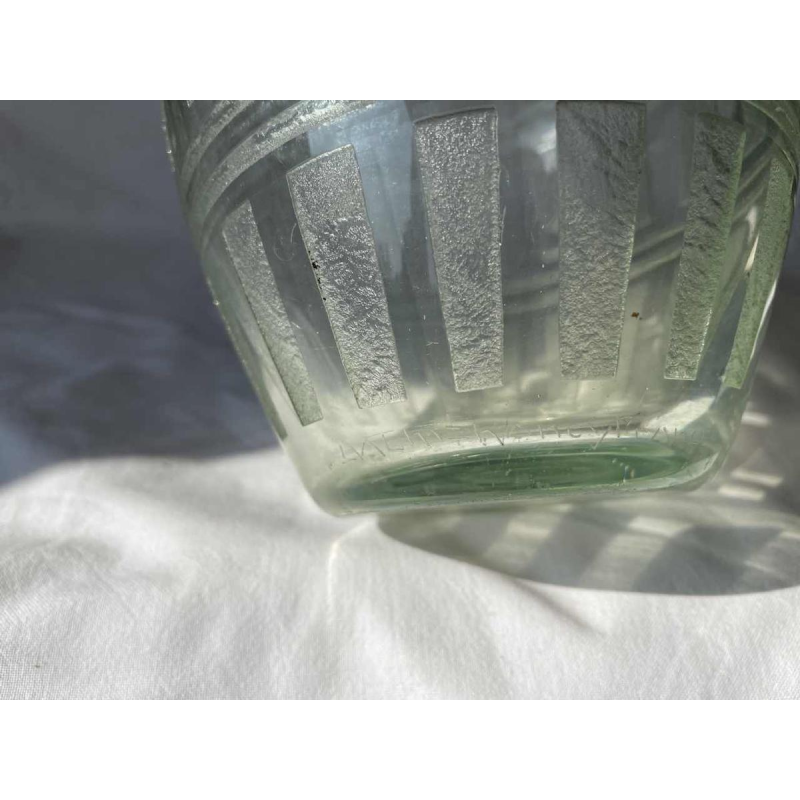 DAUM Nancy art deco engraved vase