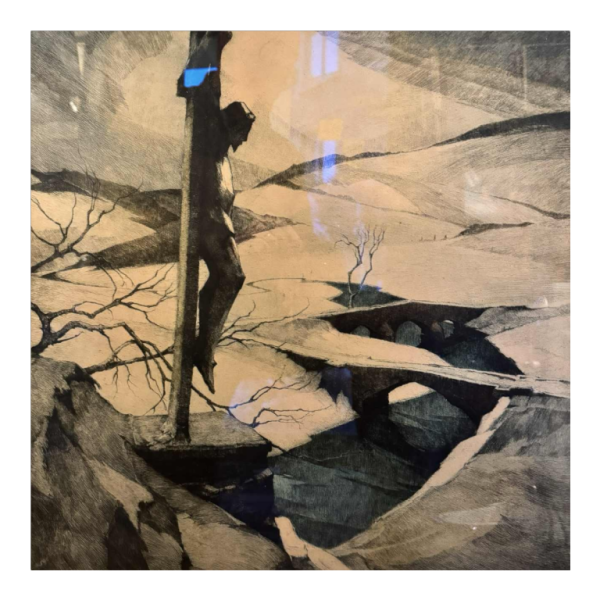 RESERVE Camille BARTHELEMY: « Le Christ de Straimont » grande gravure en couleur