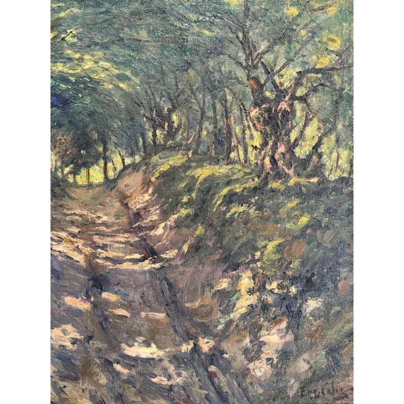 Eugène COLIGNON « In de zomer in het kreupelhout » schilderij olie op doek