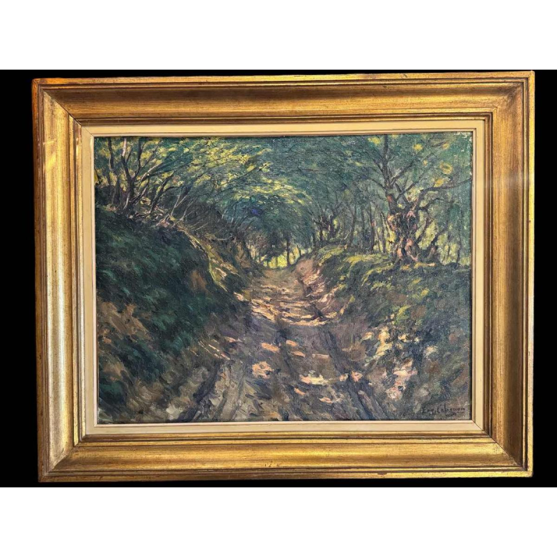 Eugène COLIGNON « Undergrowth in summer » painting oil on canvas