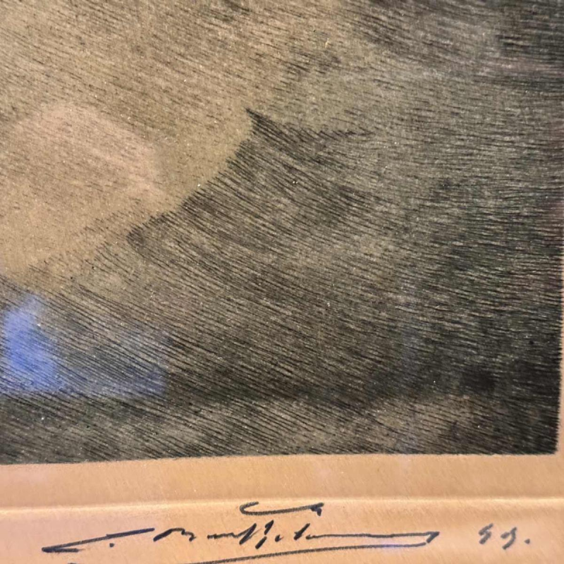 GERESERVEERD Camille BARTHELEMY: 'Christus van Straimont' grote gravure in kleur