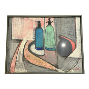 Odette COLLON: « Abstractie en sifons » pastel, abstract schilderij